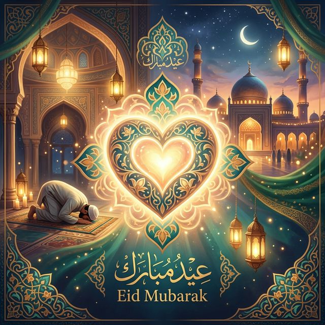 An artistic representation of inner peace and spiritual radiance on Eid