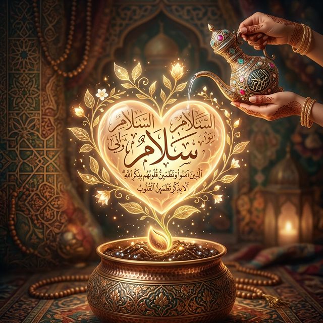 Light of faith and inner peace radiating from a human soul